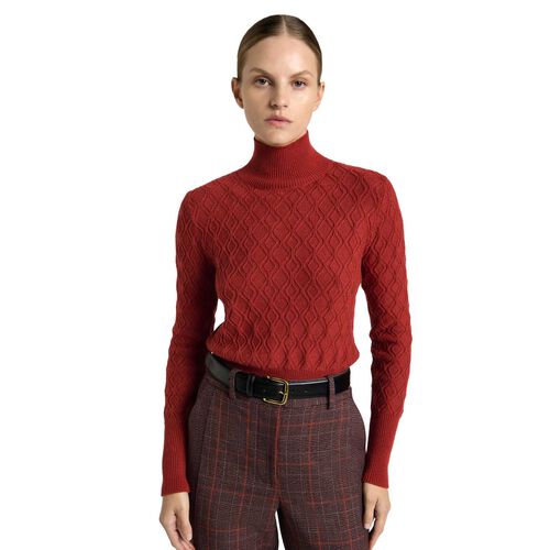 Cue Textured Funnel Neck Sweater